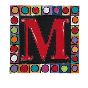 Jenny Murphy "M" Signed Original Acrylic on Canvas